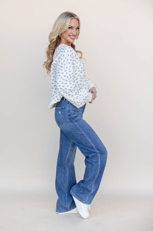 Blue Crush High Rise Wide Leg Jeans