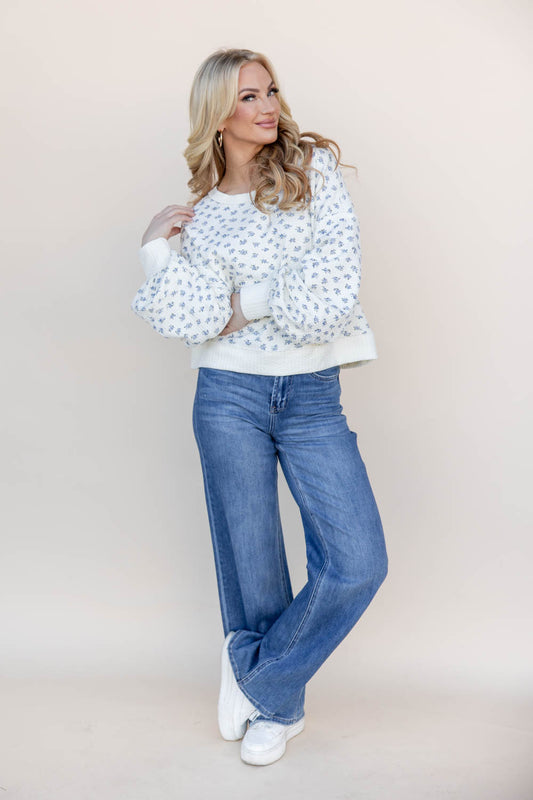 Blue Crush High Rise Wide Leg Jeans