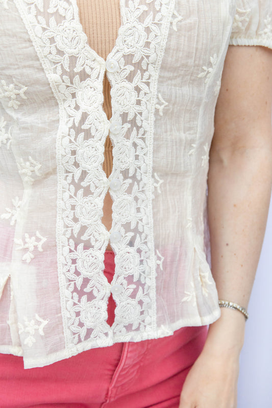 Sheer Confidence Lace Blouse