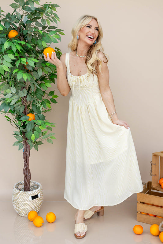 Corset Kisses Striped A-Line Dress