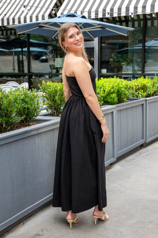 Buttercup Dream Strapless Cotton Midi Dress