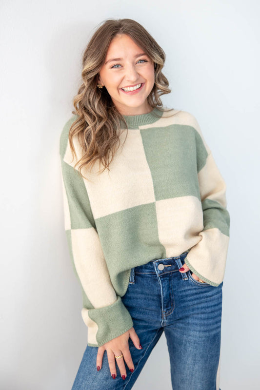 Block It Out Checkered Sweater