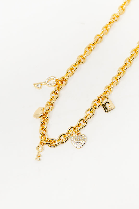 Key To My Heart Pavé Charm Necklace
