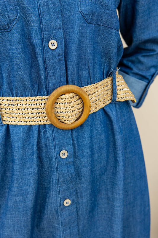 Denim Diva Belted Dress