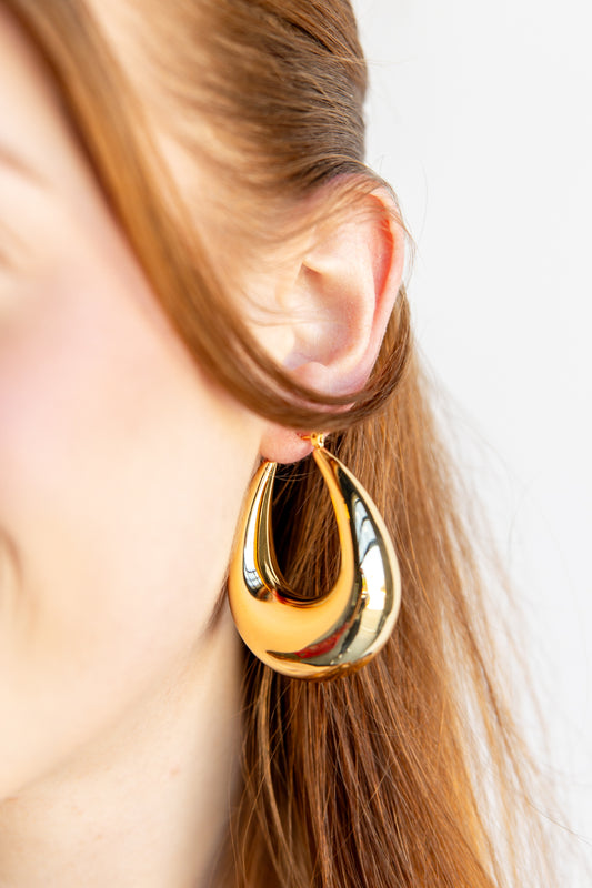 Shine On Me Teardrop Hoop Earrings