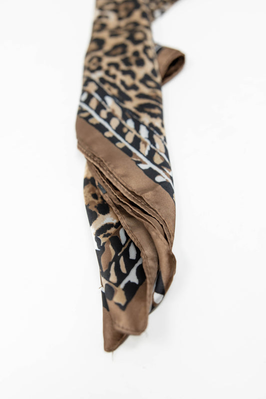 Wild Hearted Leopard Print Square Bandana