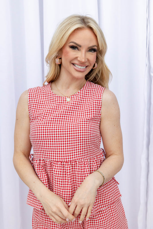 Cottage Cutie Sleeveless Peplum Top
