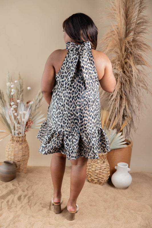 Feline Fine Leopard Print Shift Dress