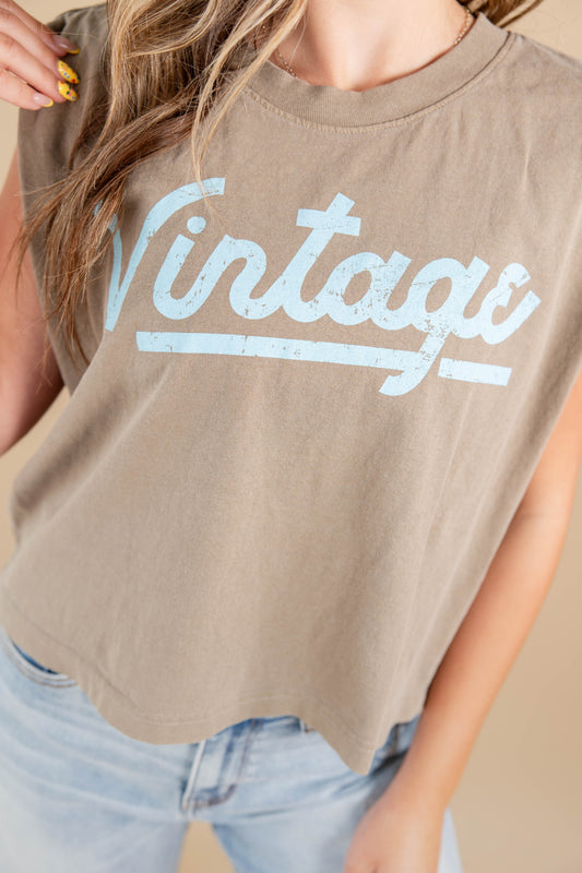 Vintage Graphic Boxy Sleeveless Tee