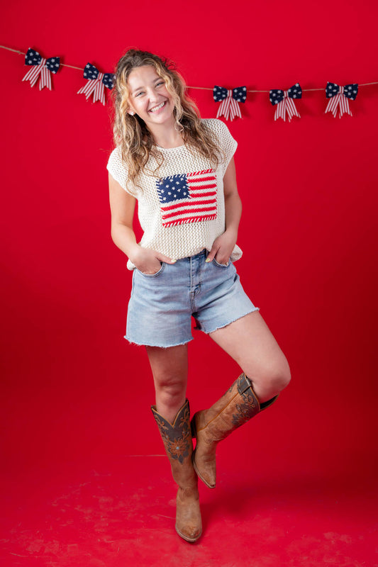 AmeriKnit Cutie Cap Sleeve Top