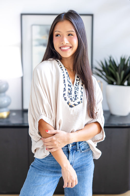 Signature Spots Short Sleeve Dolman Top