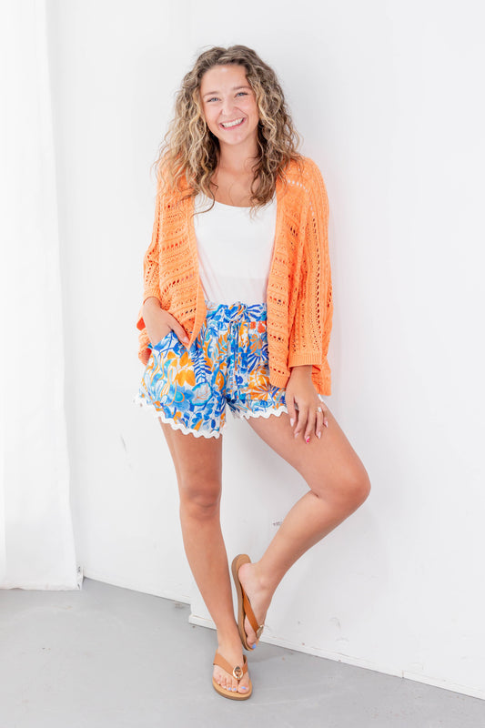 Easy Days Crochet Knit Open Front Cardigan