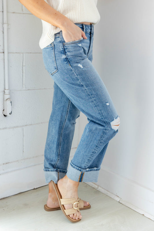 Icon Behavior Distressed Straight Leg Jeans