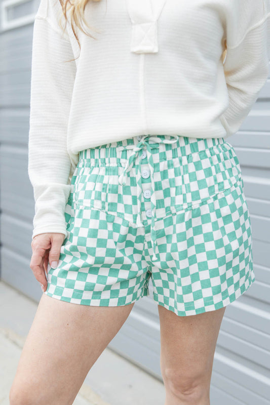 Check Mate High Waisted Shorts