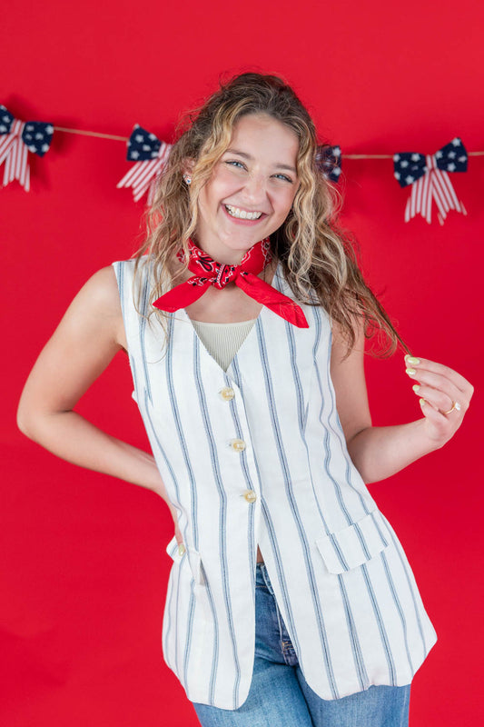 Marina Muse Sleeveless Button Down Vest