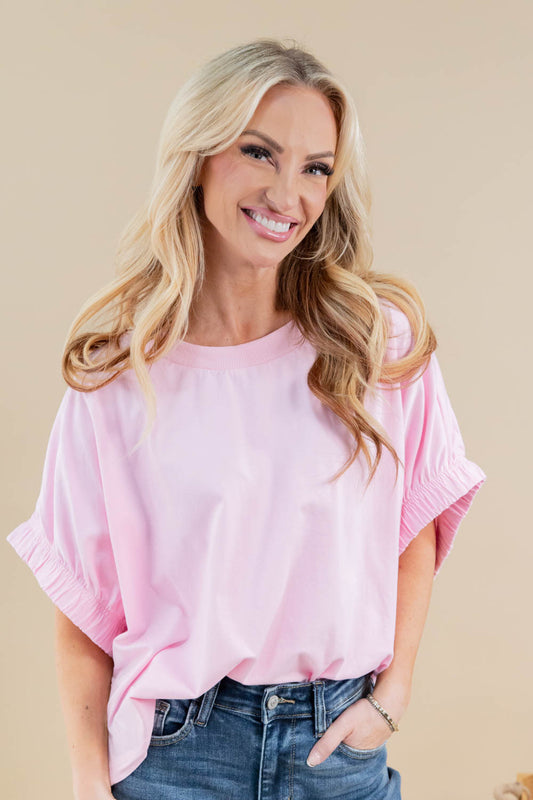 Daily Obsession Oversized Dolman Sleeve Cotton Blend Tee