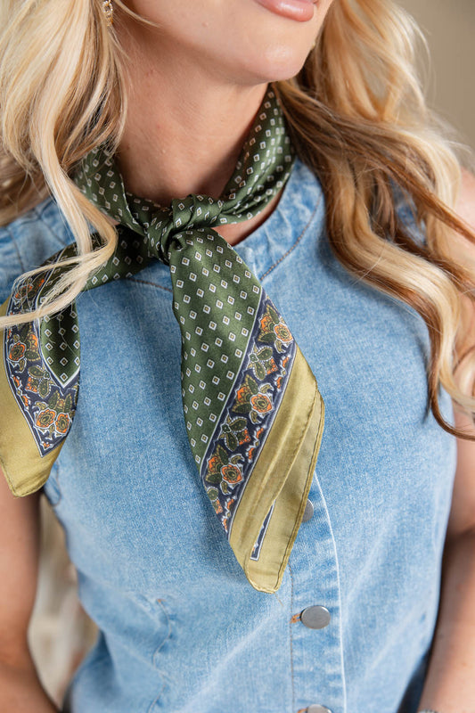 Olive Bliss Polka Dot Square Bandana