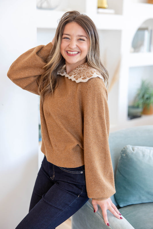 Primrose Patch Floral Collar Sweater