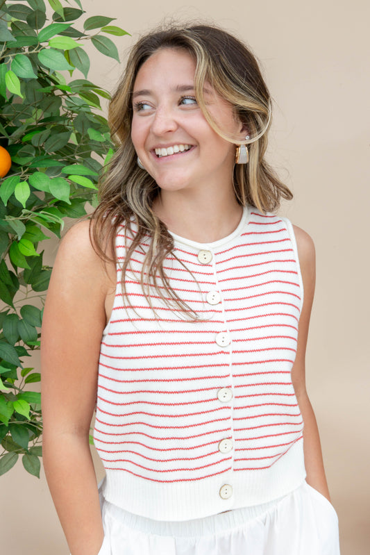 Crush Club Sleeveless Striped Sweater