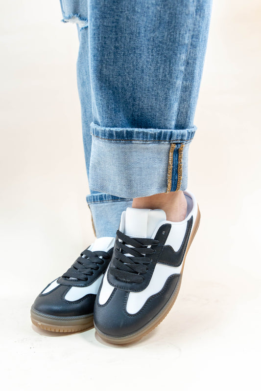Model Street Black & White Slip On Sneakers