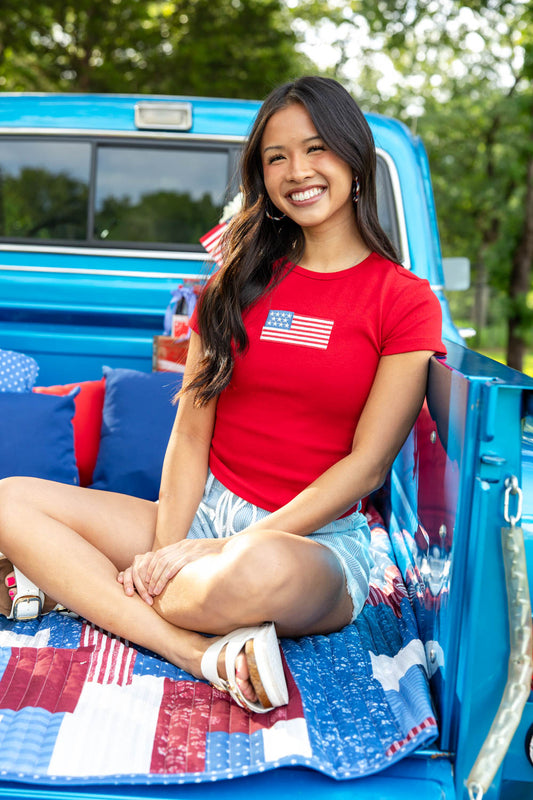 Classic Glory Cotton Blend Graphic American Flag T-Shirt