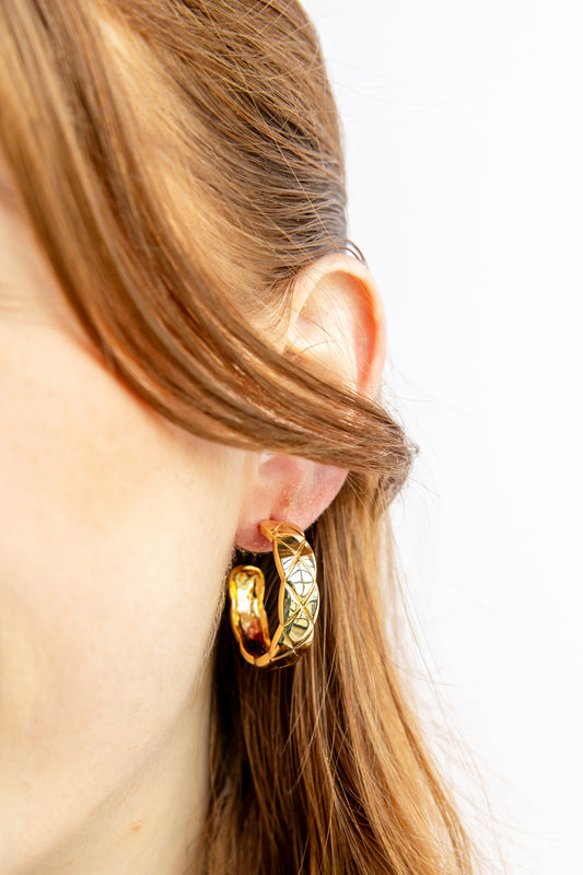 Quilted Dreams Hoop Earrings