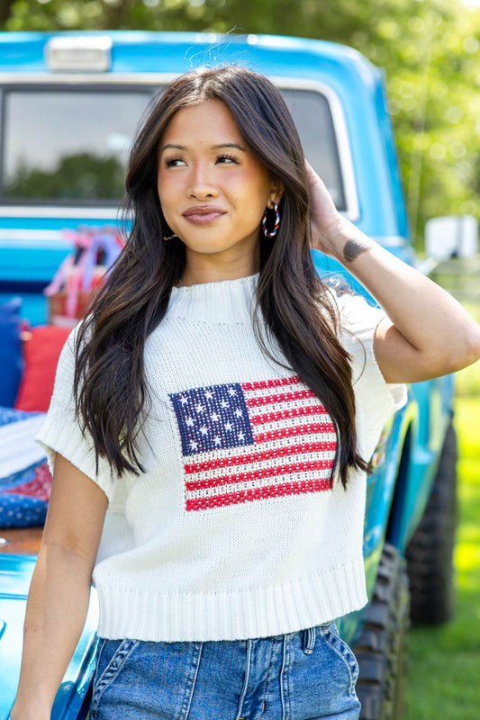 USA Energy American Flag Cotton Blend Sweater