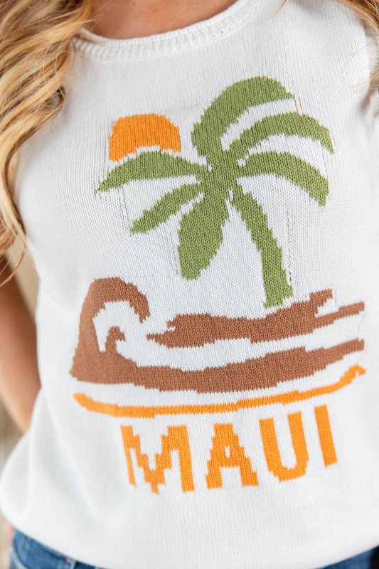 Maui Breeze Tropical Cotton Knit Tank Top