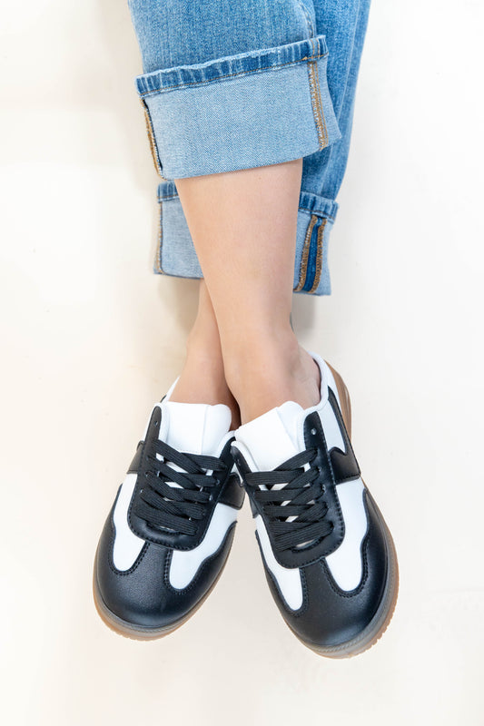 Model Street Black & White Slip On Sneakers