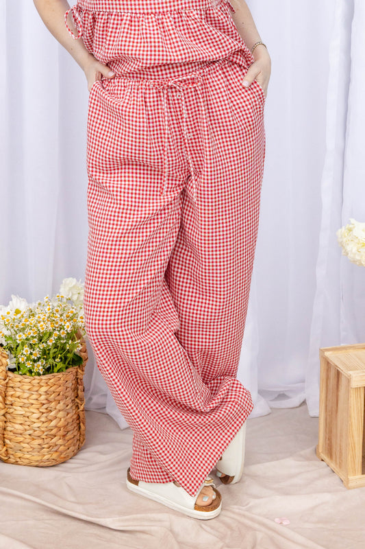Cottage Cutie Gingham Wide Leg Pants