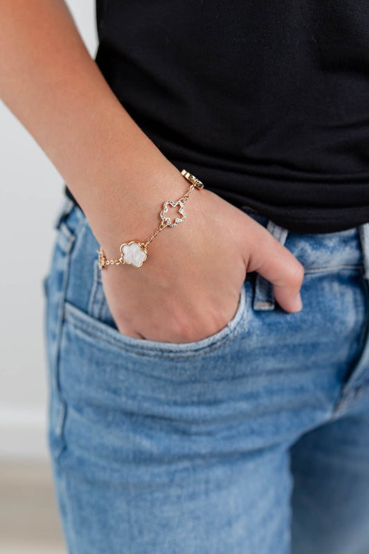 Lucky Streak Quatrefoil Clover Charm Bracelet