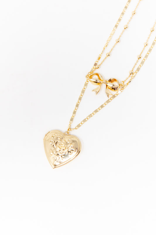 Locked In Love Layered Locket Necklace