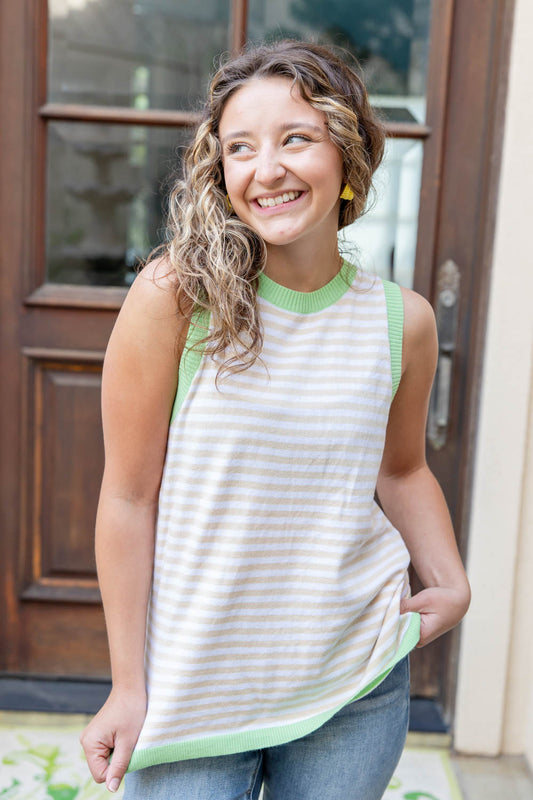 Simply You Striped Sleeveless Top