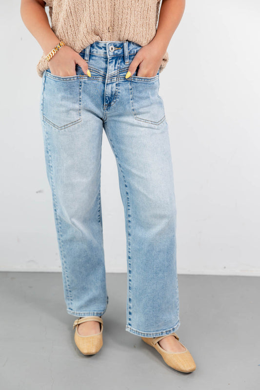 Say No More Front Yoke Straight Leg Jeans