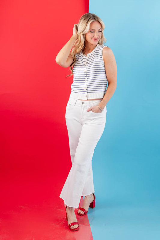 Crush Club Sleeveless Striped Sweater