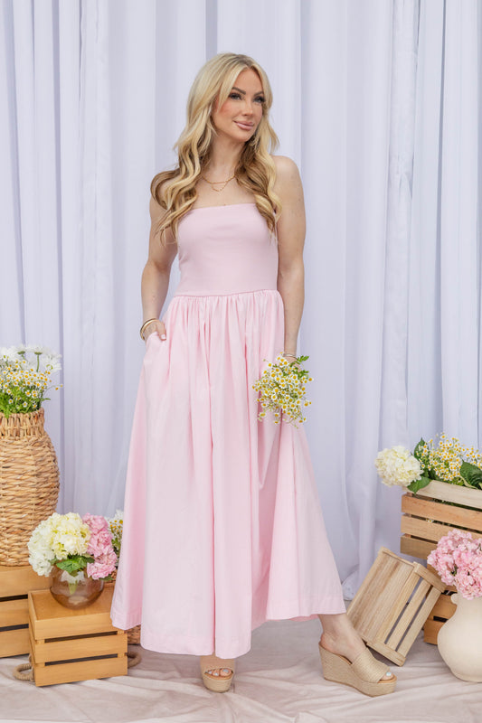 Buttercup Dream Strapless Midi Dress