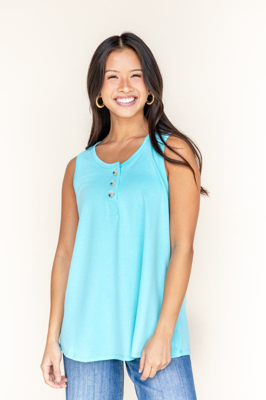 Can't Be Bothered Henley Tank Top