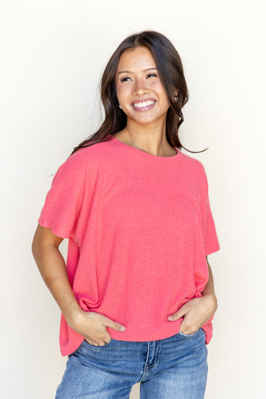 Nothing Extra Dolman Short Sleeve Top
