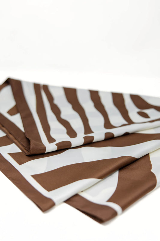 Wild Horizon Oversized Vintage Brown Zebra Print Scarf