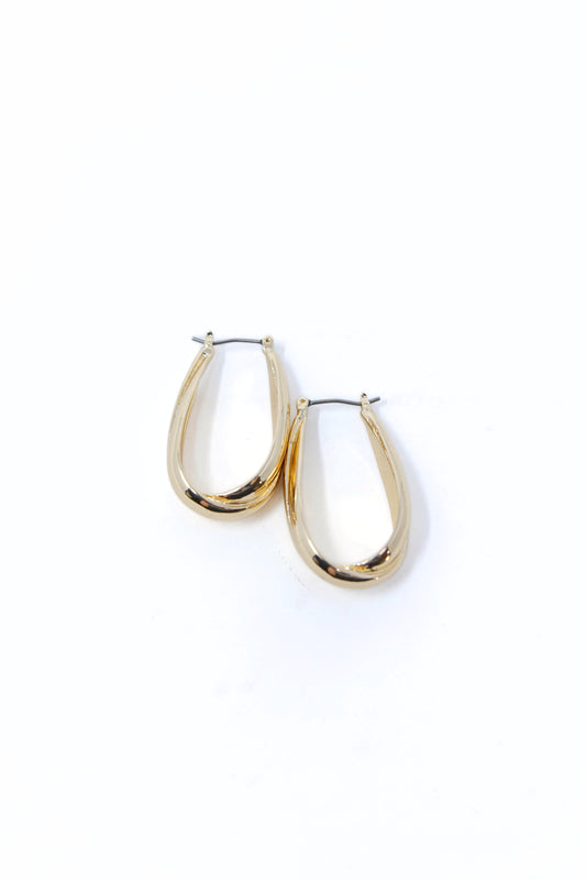 Shine Club Gold Oval Hoop Earrings