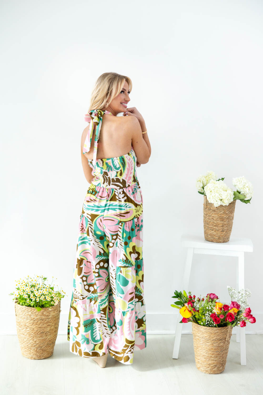 Power in Petals Halter Jumpsuit
