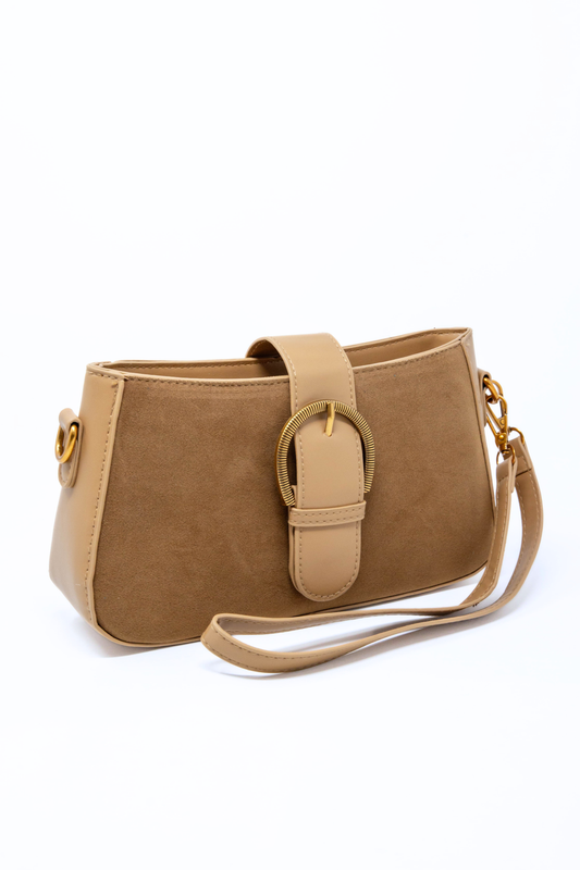Strut Mode Suede Buckle Bag