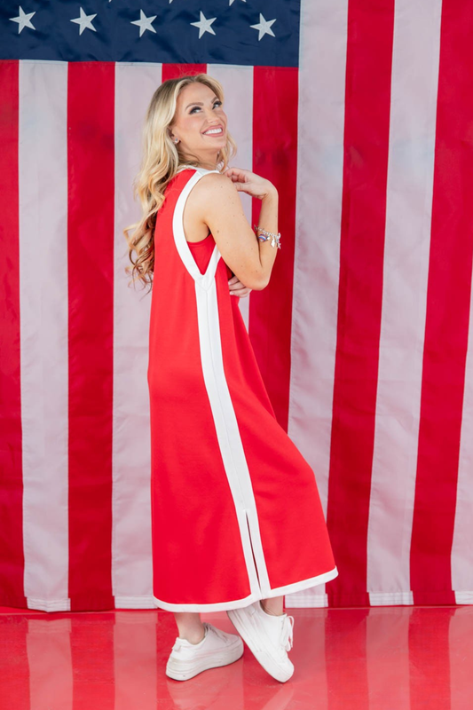 Freedom Flame Sleeveless Midi Dress
