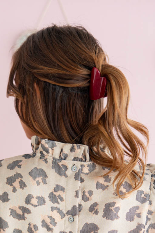 Love Coded Glitter Heart Hair Clip