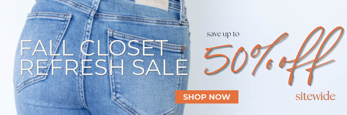 Charming & Main Fall Closet Refresh Sale featuring women's fall clothing, cozy sweaters, tops, and seasonal styles with prices starting at $19.