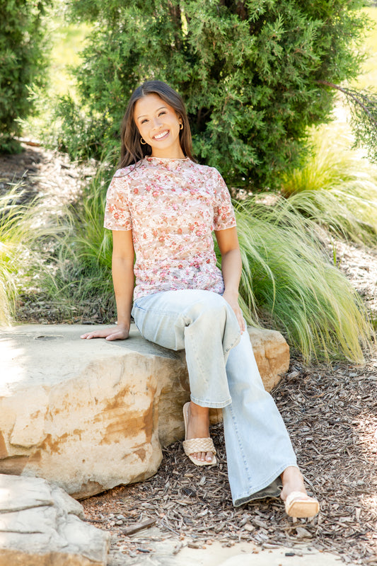 Make Your Mark Floral Sheer Top