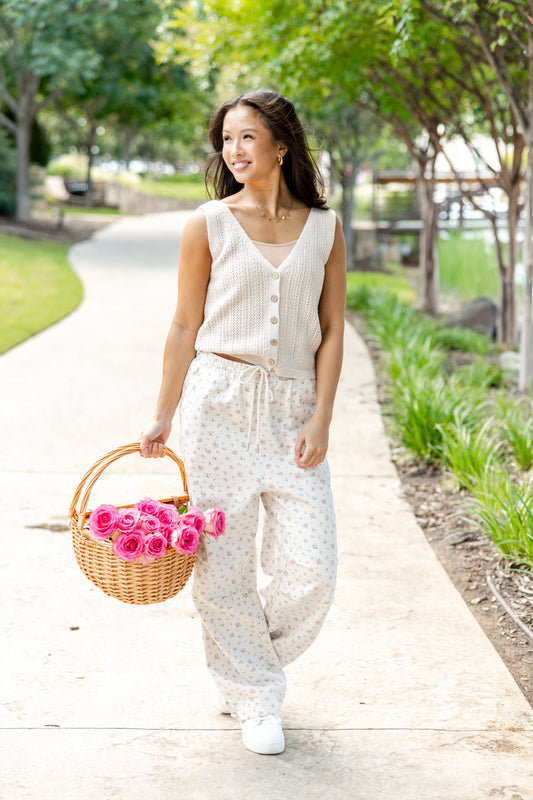 Dancing In Petals Relaxed Fit Floral Pants