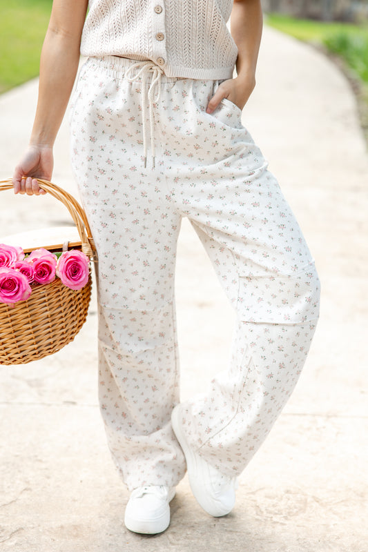 Dancing In Petals Relaxed Fit Floral Pants