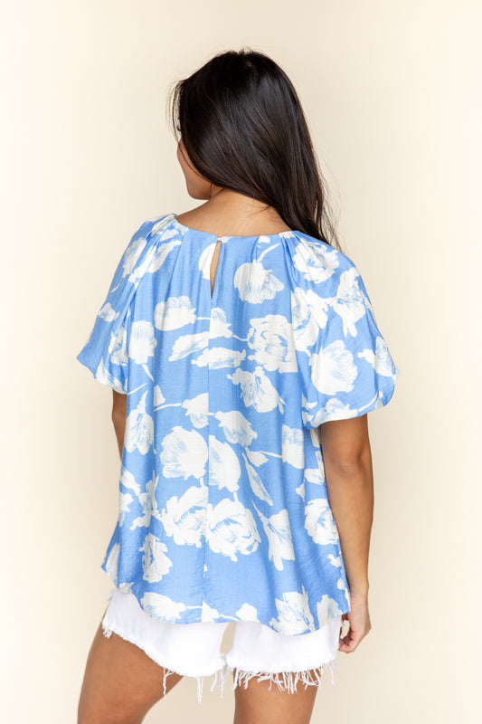 Plant The Day Bubble Sleeve Blouse
