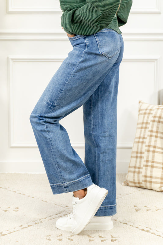 Serendipity Blues Mid Rise Wide Leg Jeans